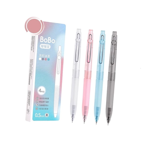 MOMOJIA Set Of 4 Midnight Glow Ballpoint Pens Quick Dry Ink Homework Companion