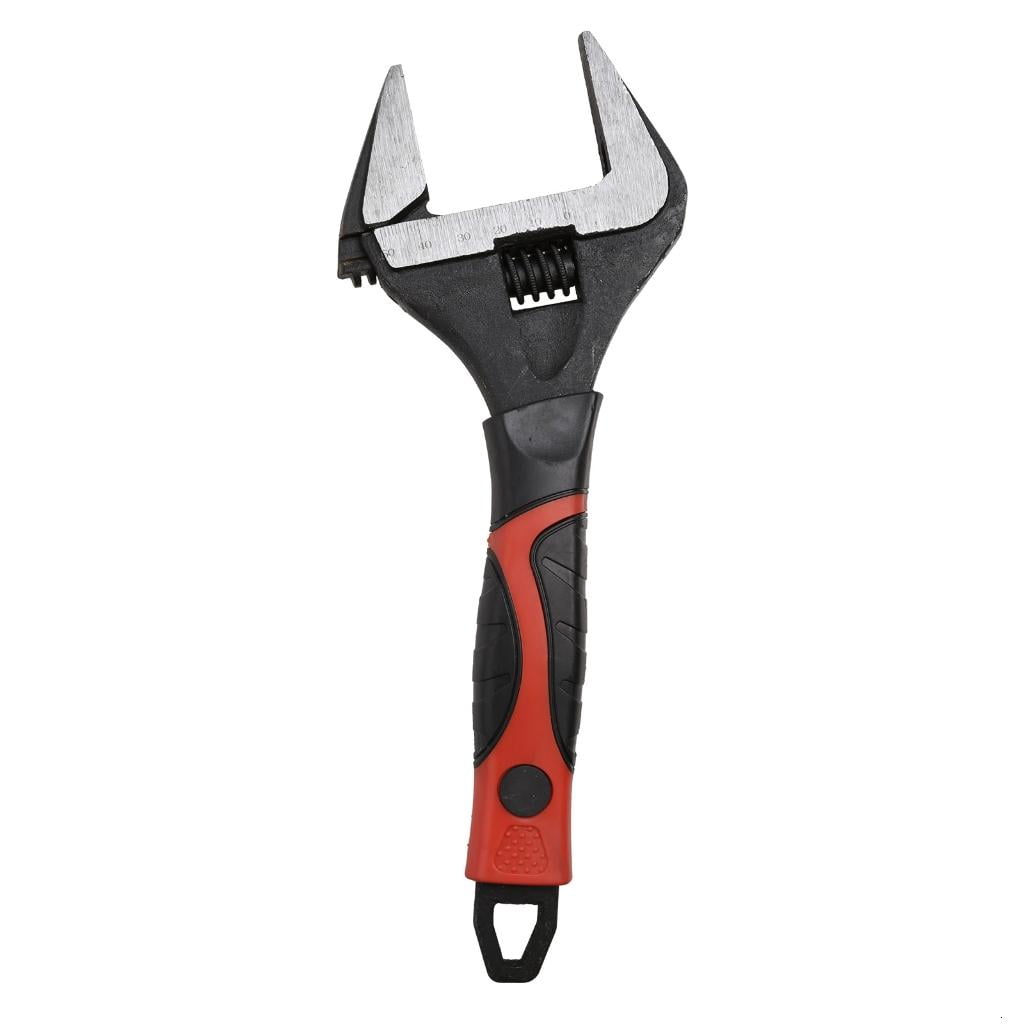 MOMOJIA Short Handle Adjustable Wrench Large Opening Spanner for Bathroom Auto Repairing