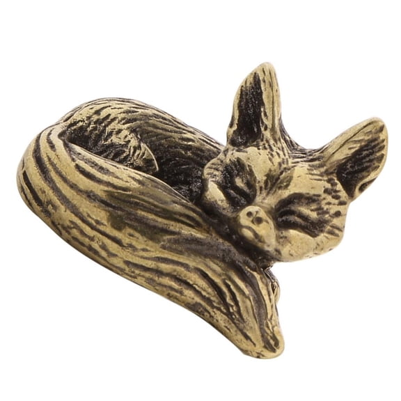 MOMOJIA Small Foxes Sculpture Classical Metal Art Piece Compacts Shelf Decors Perfect Gift Choice