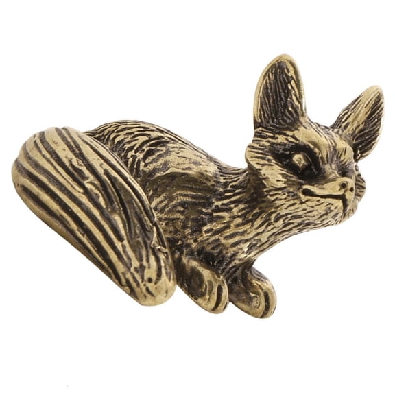 MOMOJIA Small Foxes Sculpture Classical Metal Art Piece Compacts Shelf Decors Perfect Gift Choice