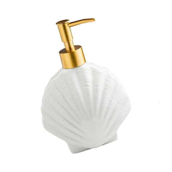 MOMOJIA Smooth Earthenware Cream Container Cowrie Engraving Ergonomic Dispenser Strong Base