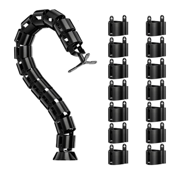 MOMOJIA Snake Cable Organizer Tray Flexible Snake Cable Management Tube Adjustable Cable Spine Cord Organizer Enduring
