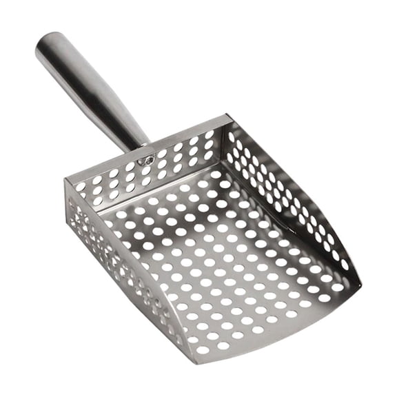 MOMOJIA Stainless Steel Beach Sand Sifter Filtering Tool For Shell Hunting Coastal Cleanup Ergonomic Handle Lightweight Design