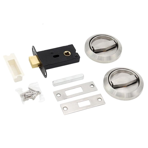 MOMOJIA Stainless Steel Pull Rings Invisible Lock Round Recessed Door Lock for Bedroom