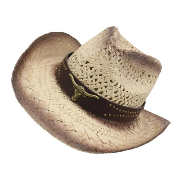 MOMOJIA Straw Cowboy Hats With Wide Brims Cap For Adults Children And Outdoor Event