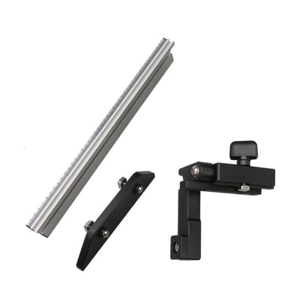 MOMOJIA 450mm Miter Gauge with Track Stop TableSa-Woodworking Tools DIY Push Handle Simple Style Backer Aluminum and Bakelite