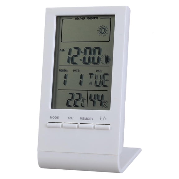 MOMOJIA Thermometers Hygrometer with Time Alarm Clock Desktop Temperature Humidity Meter Gauge for Baby Room Home