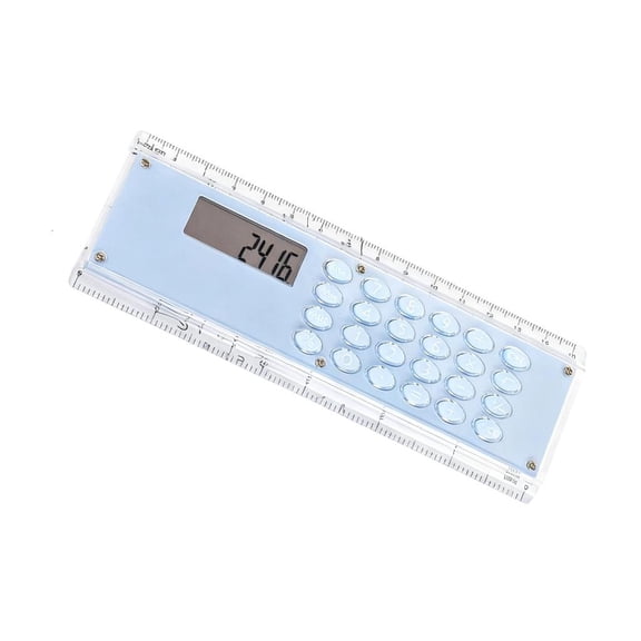 MOMOJIA Thin 15cm Double Measurement Scale Ruler With Electronic Calculator Slim Profile Educational Tool