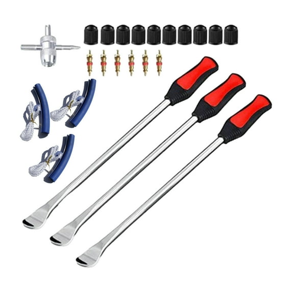 MOMOJIA Tire Levers Spoon Set, Heavy Duty Motorcycle Bike Car Tire Irons Tool Kit, Tire Changing Spoon Rim Protector