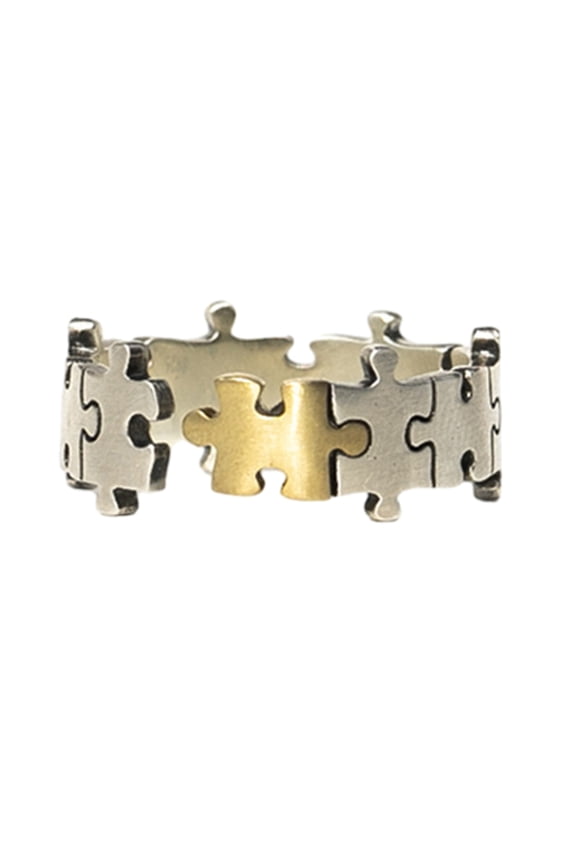 Trendy Puzzle Rings Intricate Jigsaw Finger Rings Accessory for Men and Women