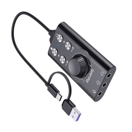 MOMOJIA USB 7.1 External Sound Card For PC Mobile Live Streaming Plugs And Play Design With High Fidelities Sound Output