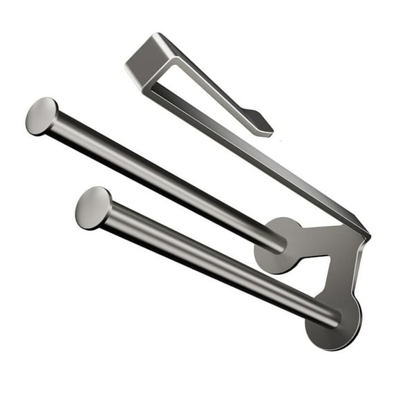 MOMOJIA Under Cabinet Double Rod Organizers For Paper Towels Cling Wrap ...