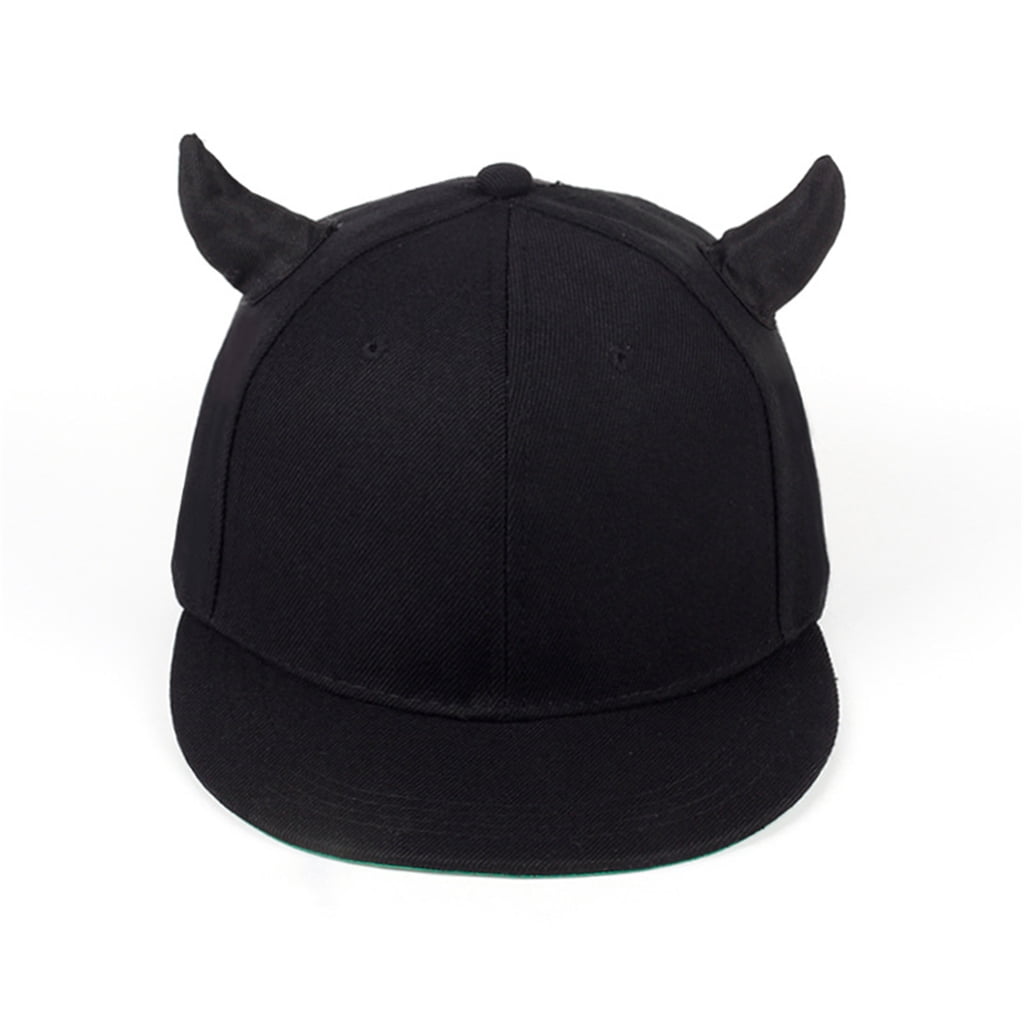MOMOJIA Unisex Adjustable Baseball Cap Horn Wide Brim Ponytail Hat ...