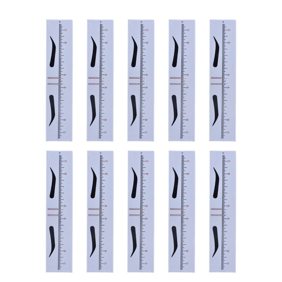 MOMOJIA Universal Semi Permanent Makeup Guide Ruler Measure Tools Eyebrow Stencil Template Grooming Brow Shaping Styling 10 Pack