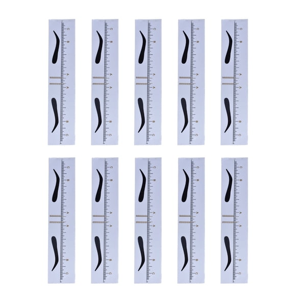 MOMOJIA Universal Semi Permanent Makeup Guide Ruler Measure Tools Eyebrow Stencil Template Grooming Brow Shaping Styling 10 Pack