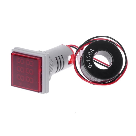 MOMOJIA AC 60-500V 0-100A Square LED Digital Double Display Voltmeter Ammeter Gauge