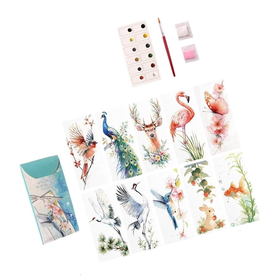 MOMOJIA Washable Watercolor Bookmarks Painting Set For Kids Gift Creative Drawing Arts
