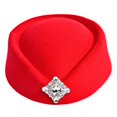 thumbnail image 1 of MOMOJIA Winter Fashion Beret Glittering Rhinestones Decors Comfortable Stewardess Hat, 1 of 18