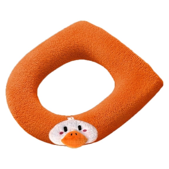 MOMOJIA Winter Toilet Seat Protector Plush Fiber Quick Setups Bathroom Toilet Seat Pad