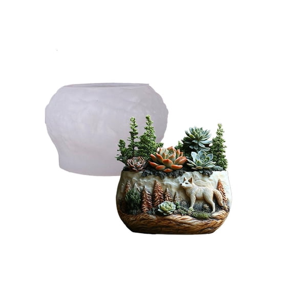 MOMOJIA Wolf Planter Silicone Mold Suitable for Resin Art and Decorative Projects
