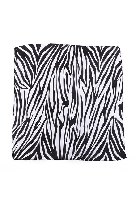 Women Men Zebra Stripes Print Bandana Square Scarf Hip Hop Sports Cycling Headband Headwrap Cotton Wristband Neck Tie
