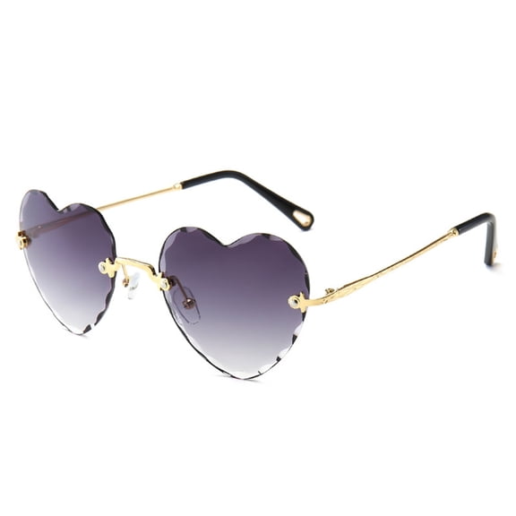 MOMOJIA Women Rimless Sunglasses Heart Sunglasses Bachelorette Party Gradient Sunglasses
