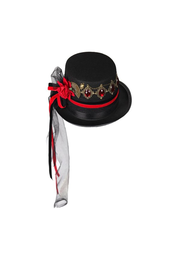Women Steampunk Top Hat with RibbonHa110weenHat Show Cap Unisex Jazzs Cap