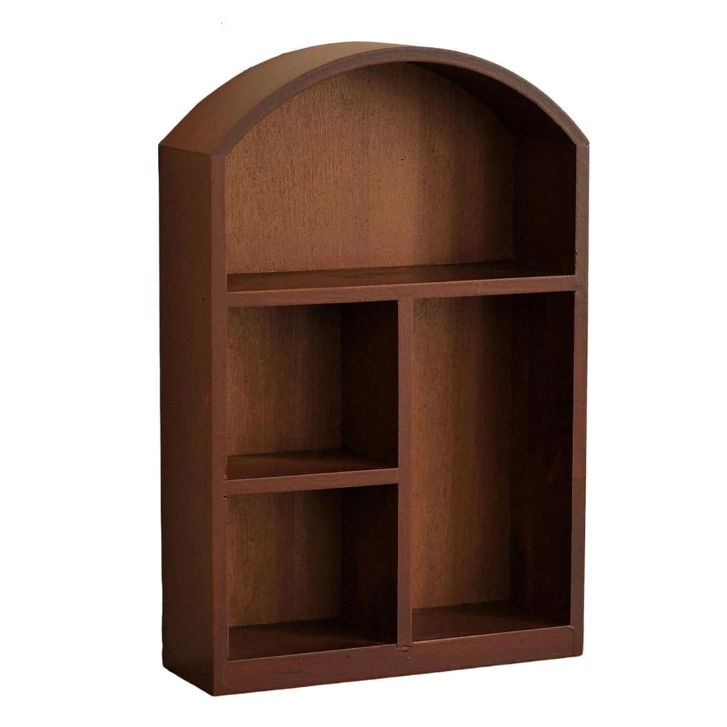 MOMOJIA Wooden Desktop Display Cabinet With Tempered Glass Door Multifunctional Storage Organizers For Home Office Decors