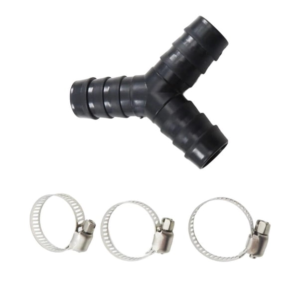 MOMOJIA Y Shaped Drainage Connector Black Plastic Extension Tube For Washing Machine 20mm Diameter Leakproof Stable Pipe Fitting