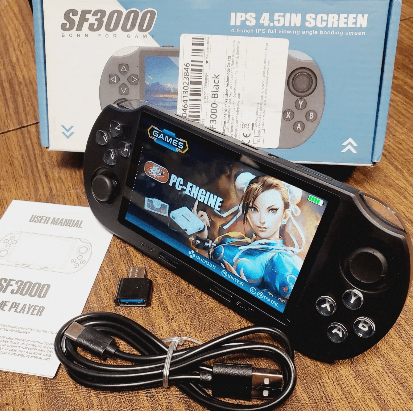 MOMOPLUS SF3000 Handheld Game Console, Portable, for PS1 GBA SNES Emulator, 4.5inch IPS Screen, 128G