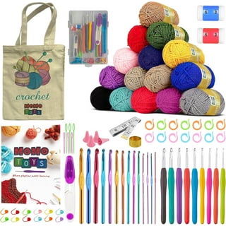 Coopay Crochet Kit for Beginners, 71PCS Crochet Starter Kit with 16 Colors  Crochet Yarn & Instructions, Double-Layer Crochet Set Beginner Crochet Kit