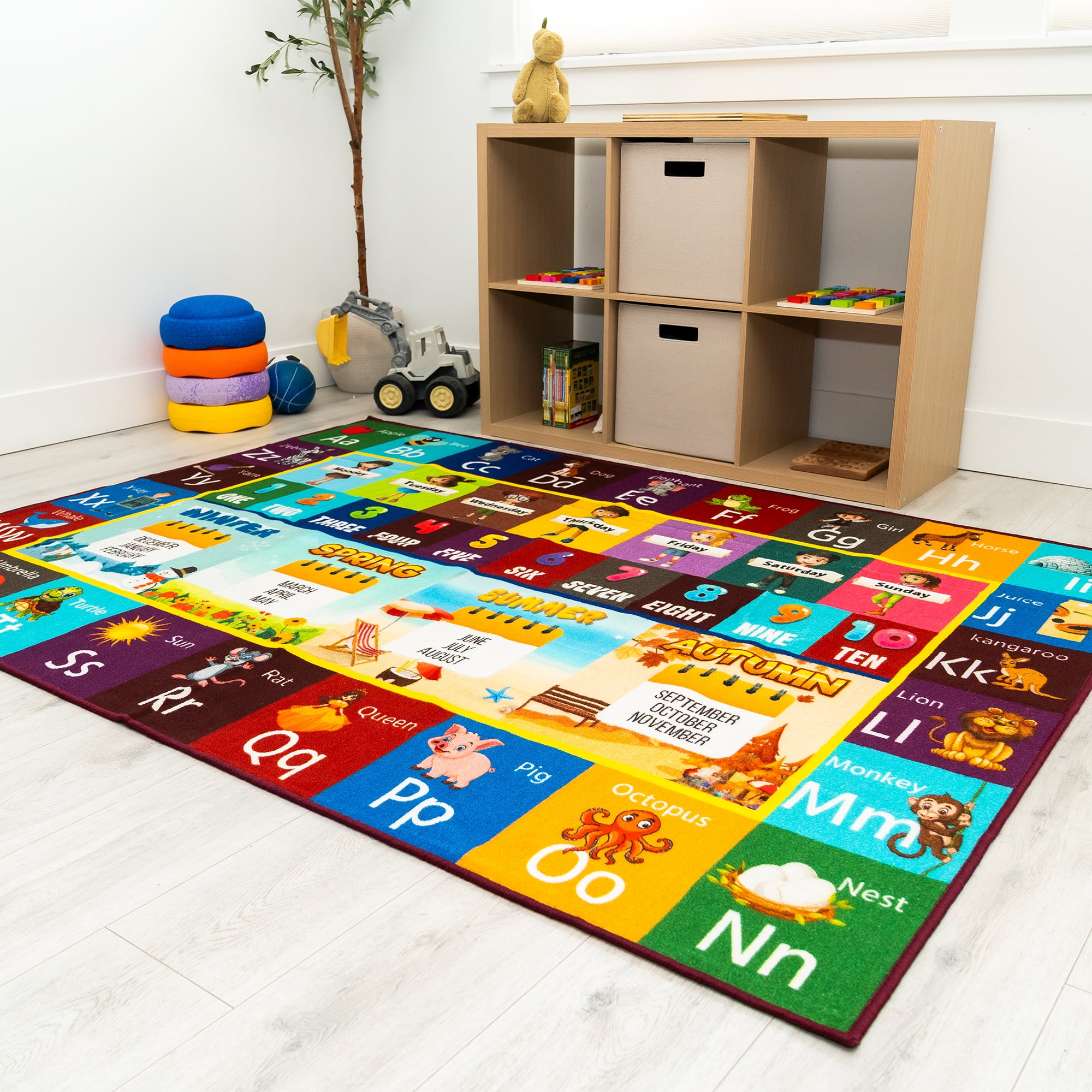 MOMOTOYS Kids Learning Rugs: ABC, Numbers, Animals, Shapes Educational ...
