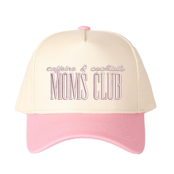 MOMS CLUB Embroidered Patchwork Trucker Cap | Adjustable Unisex Snapback, Mom Community Essential