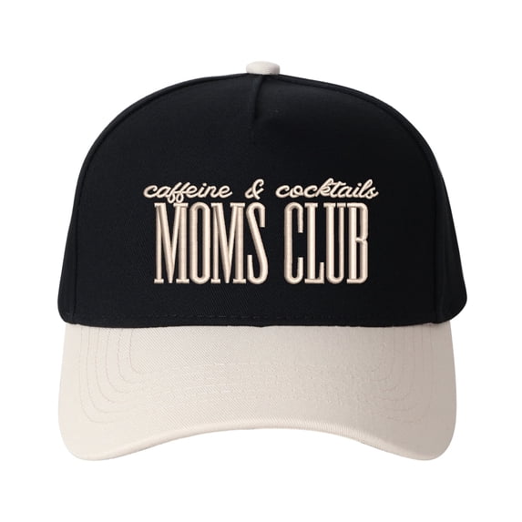 MOMS CLUB Embroidered Patchwork Trucker Cap | Adjustable Unisex Snapback, Mom Community Essential