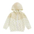 thumbnail image 1 of MOMSTAG Toddlers Checkerboard Zip-Up Winter Hooded Jacket, 1 of 11