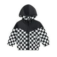 thumbnail image 1 of MOMSTAG Toddlers Checkerboard Zip-Up Winter Hooded Jacket, 1 of 10