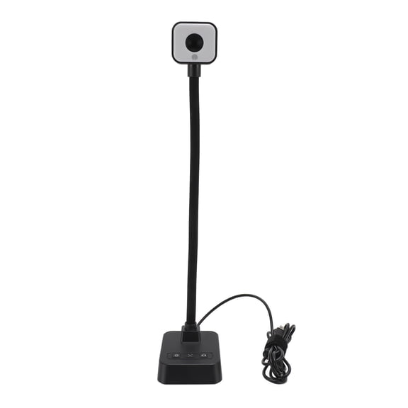 MOMT 13MP Ultra HD USB Document Camera with Built-In Microphone, 1080p Flexible Auto Focus LED Webcam and Document Scanner for Classroom and Video Conference, 4.9 ft / 1.5m Cable, Black