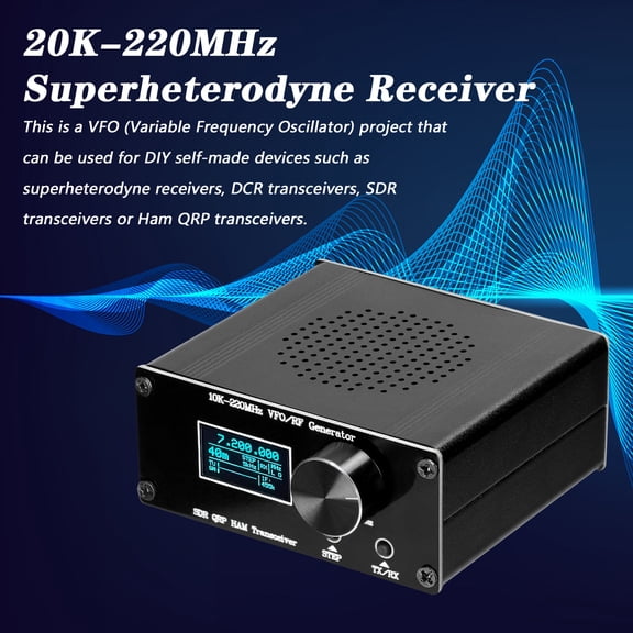 MOMT 20K-220MHz Superheterodyne Receiver Software Defined Radio HAM QRP Transceiver RF Generator VFO Radio Debugger Premium Frequency Tester (3.54 x 3.94 x 1.57 inches / 90 x 100 x 40 mm)