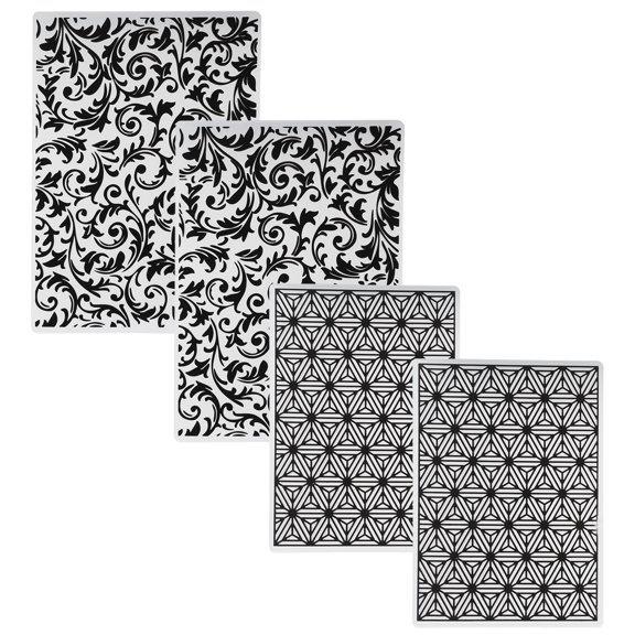 MOMT 4PCS Plastic Embossing Folders Template DIY Card Making Scrapbooking Paper Tools For Professional Crafting, Beautiful Stencil Plates for Album Photo Decor (7.09 inches / 18 cm)