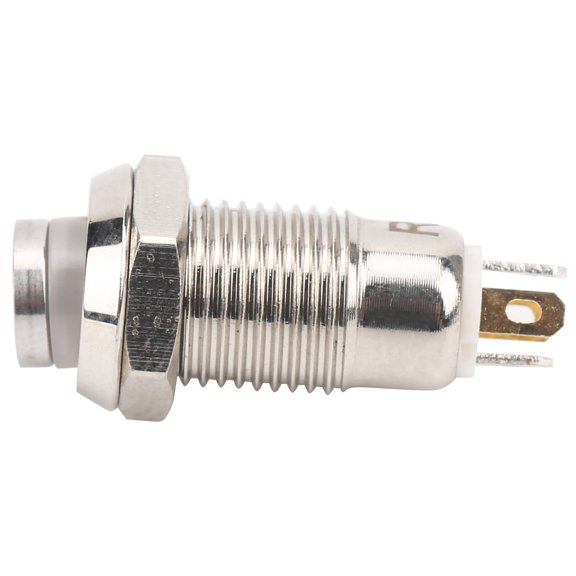 MOMT 8mm Momentary Push Button Switch Waterproof Stainless Steel Mini Start Button with Yellow LED Light 3V 1A High Top Design for Doorbell Access Control (0.31 inches / 8 mm)