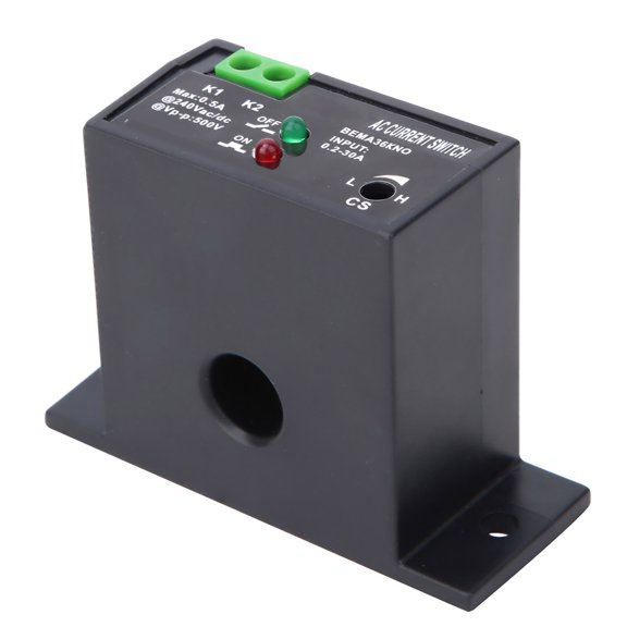MOMT Adjustable AC Current Sensing Switch 0.2-30A Normally Open Self-Powered Solid-State Flameproof Relay Sensor (1.81 x 2.56 x 0.98 inches / 4.6 x 6.5 x 2.5 cm)