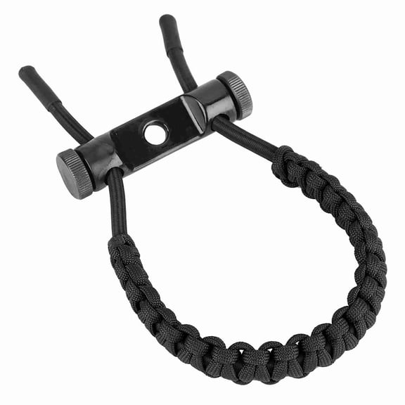 MOMT Archery Equipment Adjustable Compound Wrist Rope Polyester Braided Strap Cord for Target Practice and Hunting Bows, 9.06 inches / 23 cm (Black)