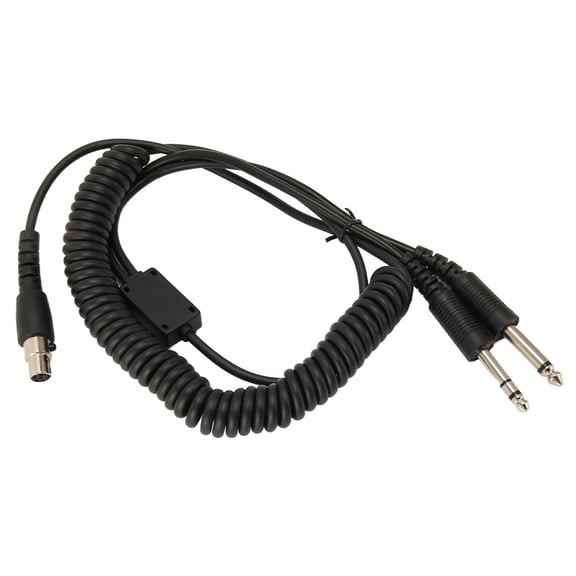 MOMT Mini XLR 5 Pin Plug to GA Dual Plugs Headset Adapter Cable for David Clark Avcomm ASA, General Aviation Pilot Headset Replacement Cord, Dual GA PJ055 and PJ068 Jacks (19 inches / 48.2 cm)