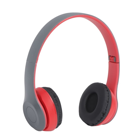 MOMT P47 Wireless Bluetooth Headphones Over-Ear Foldable Noise Reduction Sports Headset with Built-in Battery for Men Women Red Perfect for Gym Running Travel Gaming Calling High Fidelity Sound