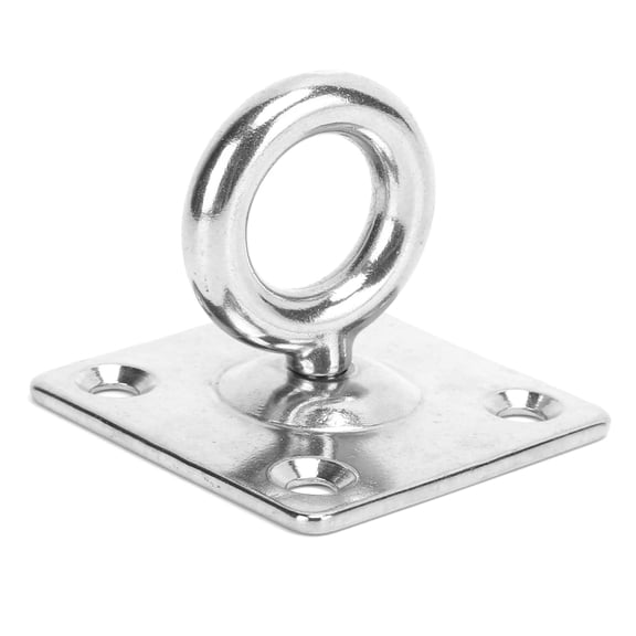 MOMT Stainless Steel Ceiling Hooks Heavy Duty Pad Eye Plate U Hooks, Corrosion Resistant 360 Rotating Square Door Buckle, Wall Mount Ring Anchor Hanger for Marine Seawater Boat (0.31 inches / 8mm)