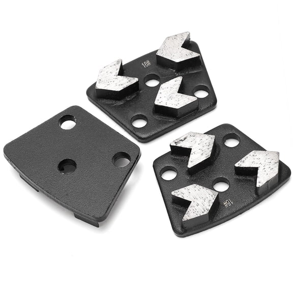 MOMT Trapezoid Diamond Grinder Concrete Grinding Shoes Shoes Set, 16# Coarse Grit Heavy Duty Trapezoid Concrete Grinder for Edge Grinding and Surface Preparation, 3Pcs Black 10 inches / 25.4 cm