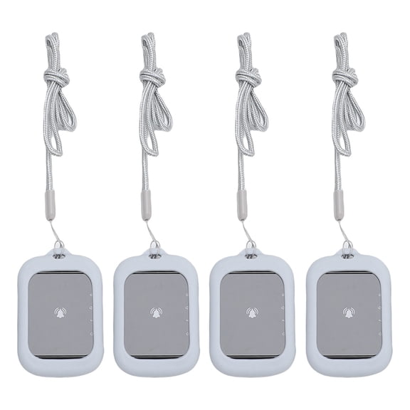 MOMT Wireless Restaurant Pager System, 800m Long Range Guest Calling Buzzer with 4 Receivers, 3 Prompt Modes, Waterproof Queue Paging System for Food Trucks, Gray