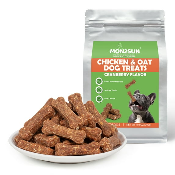 MON2SUN Chicken & Oat Biscuits Cranberry Flavor Small Dog Treats, 10.6 oz (35 Count)