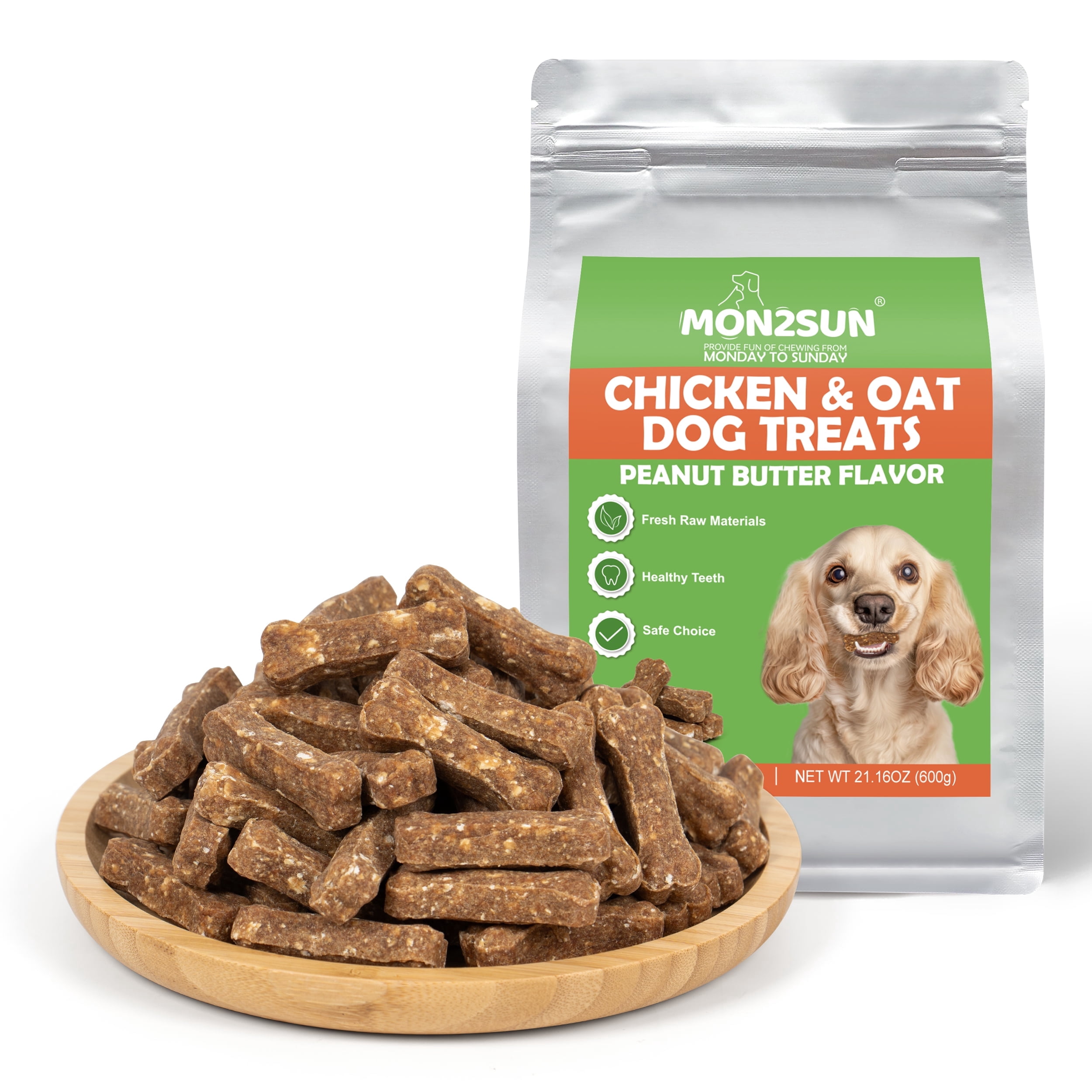 MON2SUN Chicken & Oat Biscuits Peanut Butter Flavor Small Dog Treats, 21.16 oz (70 Count)