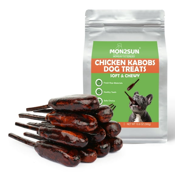 MON2SUN Chicken Sauce Kabobs Rawhide Free Small Dog Treats, 10.6 oz (10 Count)